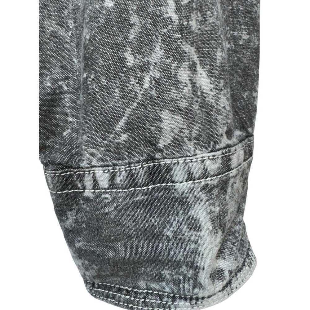 Decree Mens Acid Wash Denim Button-Up Shirt XL Gray - Picture 7 of 10